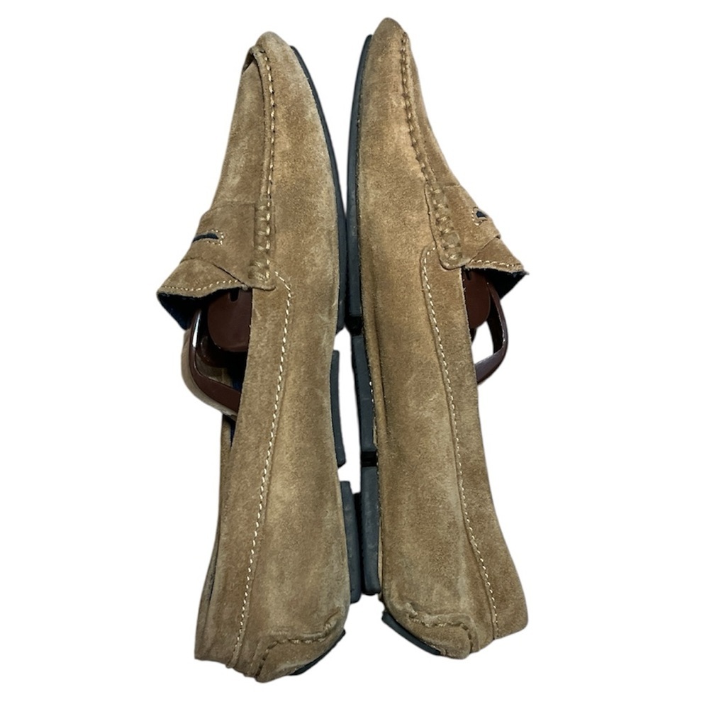 Manolo Blahnik Driver Suede Taupe Tan Loafers Size 36.5 or 6.5 - Picture 2 of 6